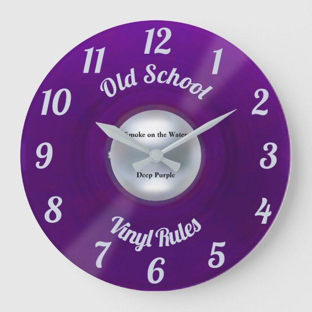 Vinyl Rules Large Horloge (Recto)