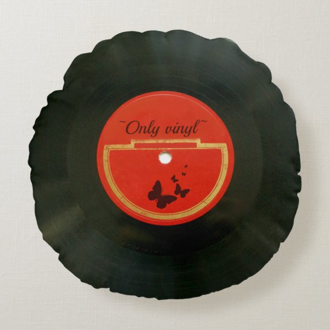 Vinyl Rundes Kissen (Vorderseite)