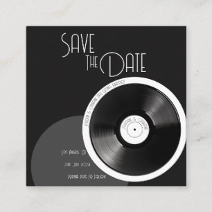 Vinyl Schallplatte Retro 70er Schwarz-Weiß Minimal Begleitkarte