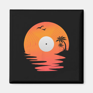 Vinyl-Schallplatte Retro-Diskette Meer Strand Plat Magnet