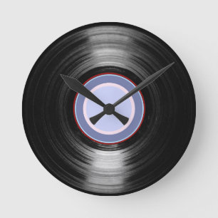 Vinyl-Schallplatte Retro-Stunde Runde Wanduhr