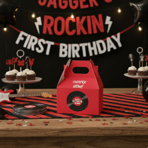 Vinyl-Schallplatte Rock and Roll Geburtstag Rot Gi Geschenkschachtel