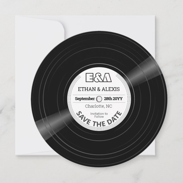 Vinyl-Schallplatten-Essentials - White Label Save The Date (Vorderseite)