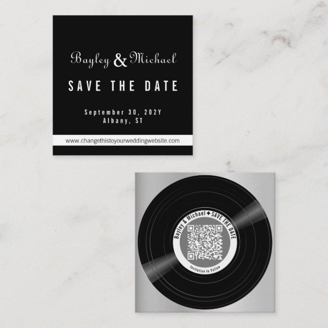 Vinyl-Schallplatten-QR-Code 10 Umschlagkarten Begleitkarte (Vorne/Hinten)