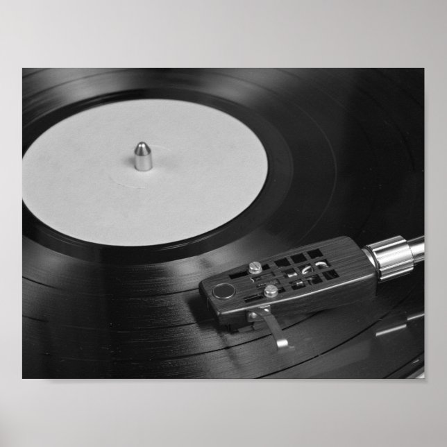 Vinyl-Schallplattenspiel auf einer Turntable Poster (Vorne)