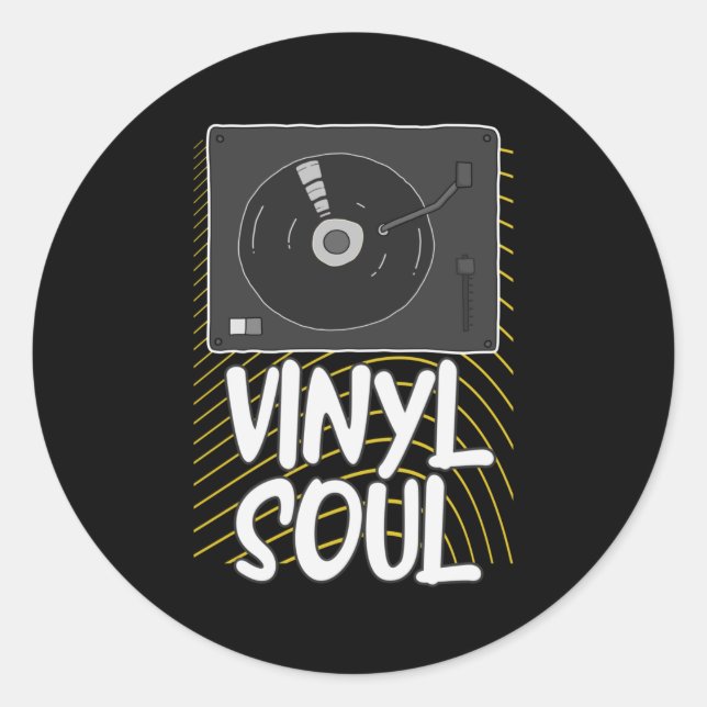 Vinyl Soul Record Turntable DJ Runder Aufkleber (Vorderseite)