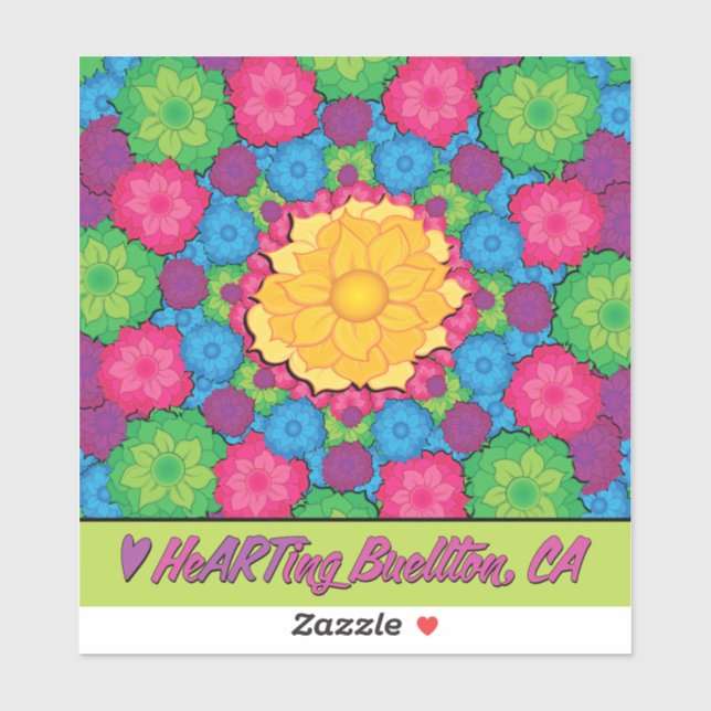 Vinyl Sticker - Blume Burst - Buellton.Art (Blatt)