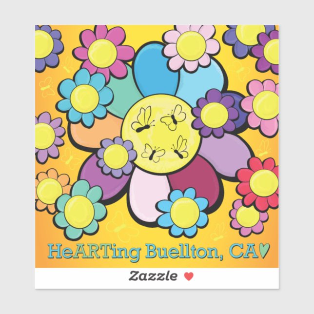 Vinyl Sticker - Blume Power - Buellton.Art (Blatt)