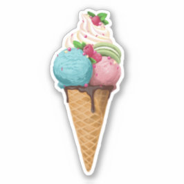 Vinyl Sticker Eis, geschnitten.