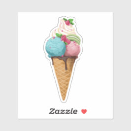 Vinyl Sticker Eis, geschnitten.