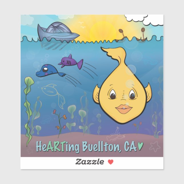 Vinyl Sticker - Goldie Fish - Buellton.Art (Blatt)