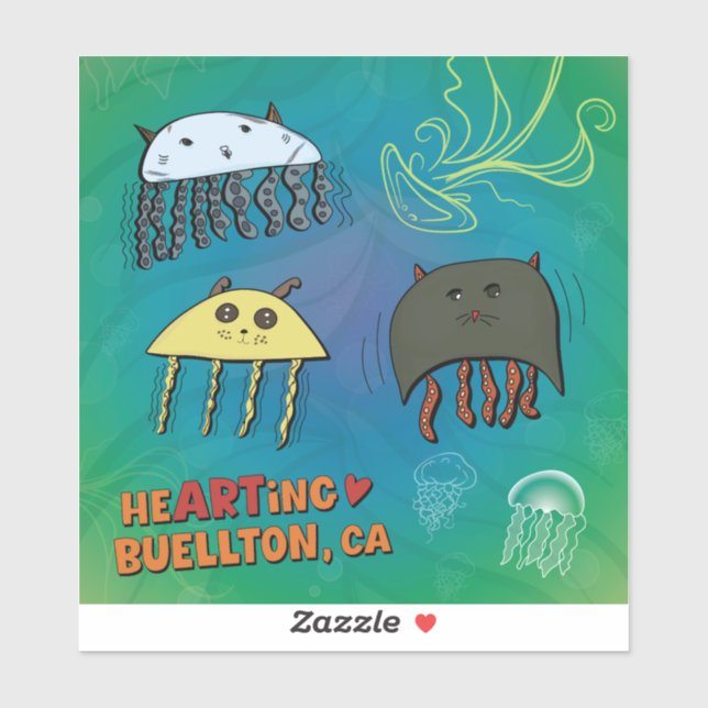 Vinyl Sticker - Jellies Everywhere - Buellton.Art (Blatt)