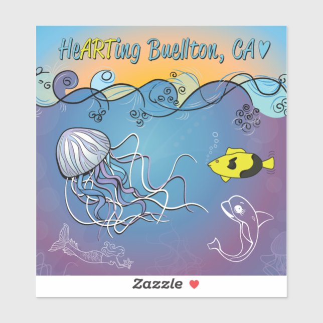 Vinyl Sticker - Jelly Waves - Buellton.Art (Blatt)