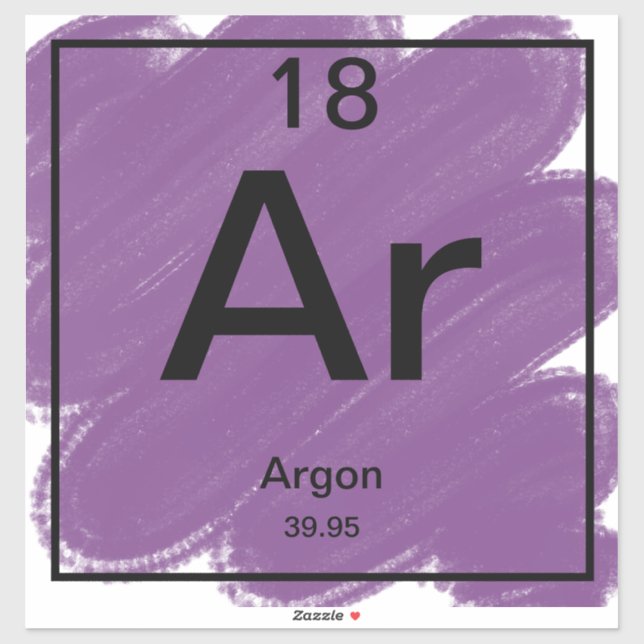 Vinyl Sticker Periodic Table Argon (Blatt)