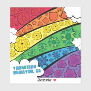 Vinyl Sticker - Regenbogen-Blume - Buellton.Art