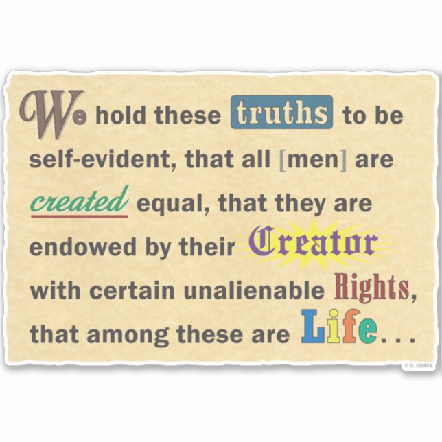 Vinyl sticker with a declaration. (Vorderseite)