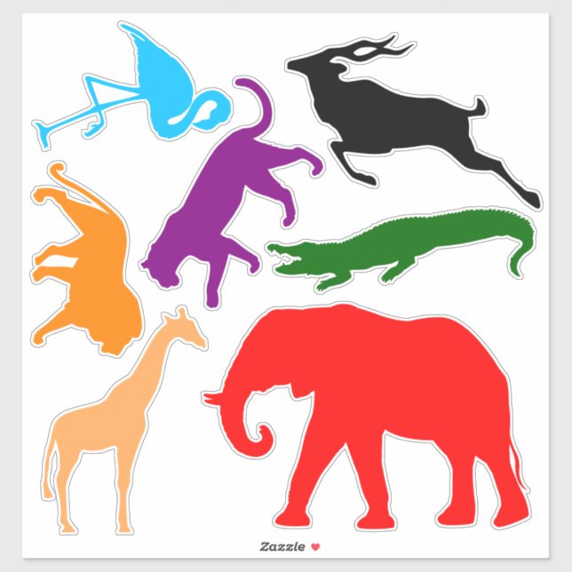 Vinyl Stickers ausschneiden - afrikanische Silhoue Aufkleber (Blatt)
