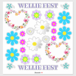 Vinyl Stickers ausschneiden - Wellie Fest Blume Aufkleber