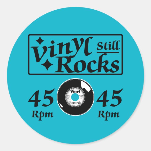 Vinyl Still Rocks 45 U/min Runder Aufkleber (Vorderseite)