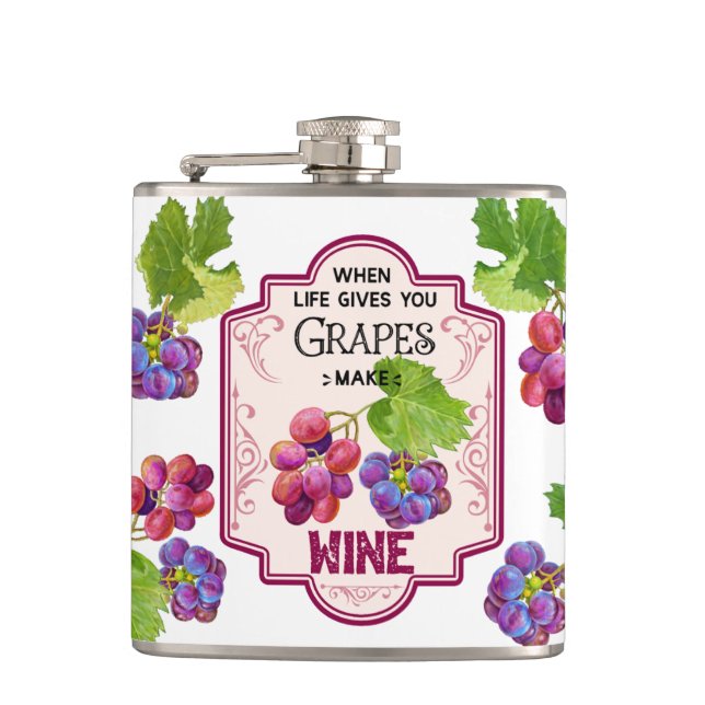 Vinyl ummantelte Flasche, 6 oz. Flachmann (Vorderseite)