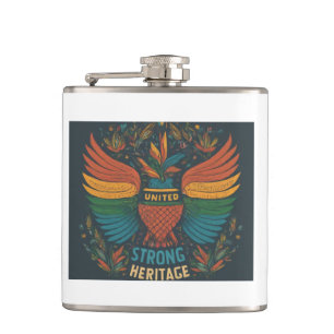 Vinyl umwickelte Flasche"United Pride Strong Herit Flachmann