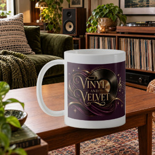 Vinyl- und Samt-Retro-Schallplatten-Kunst-Tasse Kaffeetasse