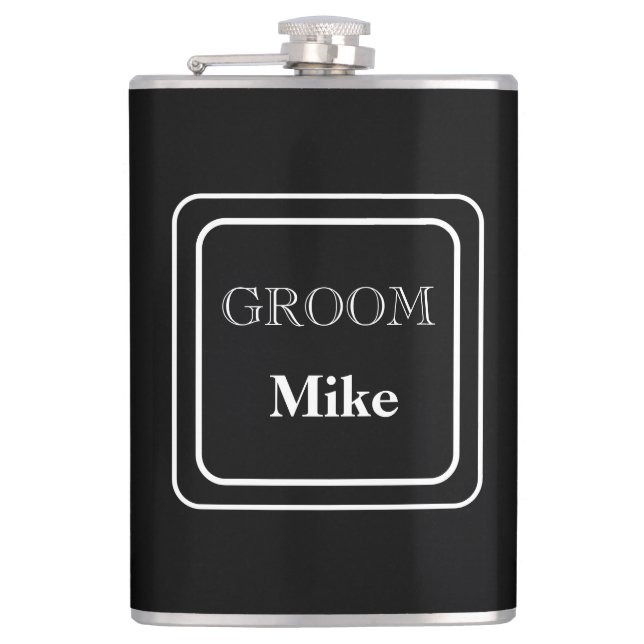 Vinyl Wrapped Flask Groom Flachmann (Vorderseite)