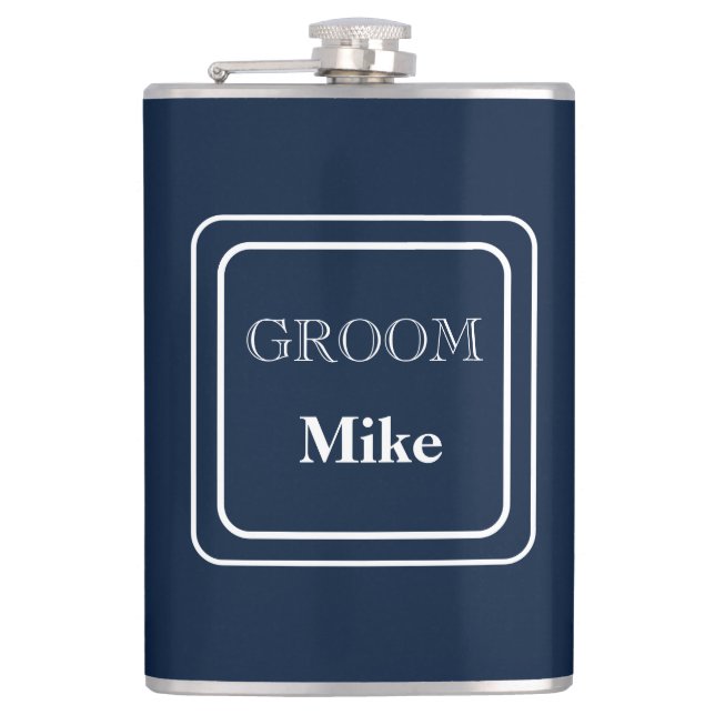 Vinyl Wrapped Flask Groom Flachmann (Vorderseite)