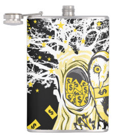 Vinyl Wrapped Flask – Urban Tree Owl & Wealth  Flachmann