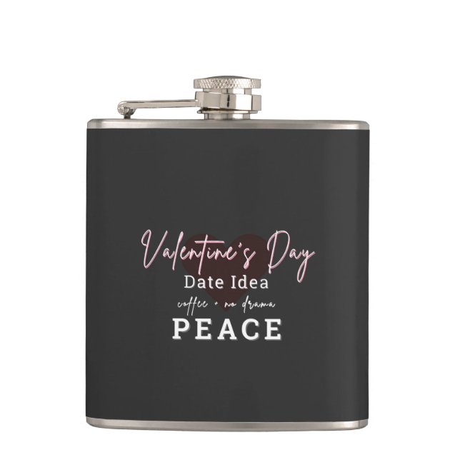 Vinyl Wrapped Flask Valentines Day Peace Flachmann (Vorderseite)