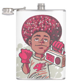 Vinyl Wrapped Flask – YOUTH Power Afro & Boombox Flachmann