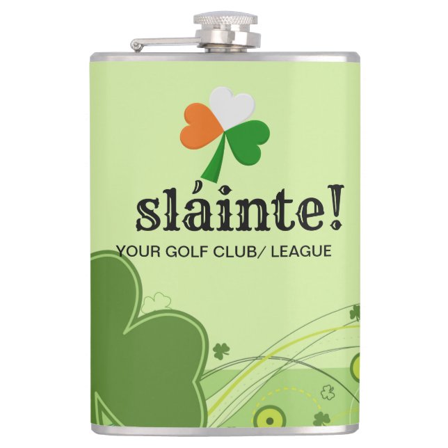 Vinyl Wrapped Kleeblatt Flask Flachmann (Vorderseite)