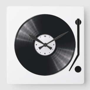 Vinylaufzeichnungs-Wanduhr Quadratische Wanduhr
