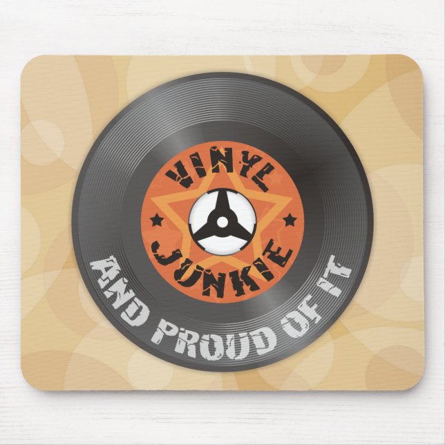 Vinyljunkie - und stolz auf es mousepad (Vorne)