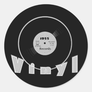 VINYLPlattenfirma-Schwarzes 1955 und Grau Runder Aufkleber