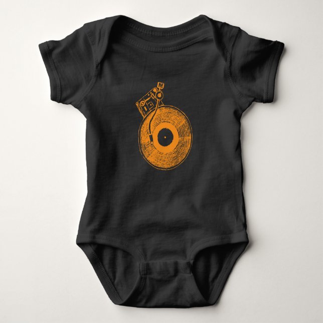 Vinylrekordspieler-Turntable-Musik-Geschenk für DJ Baby Strampler (Vorderseite)