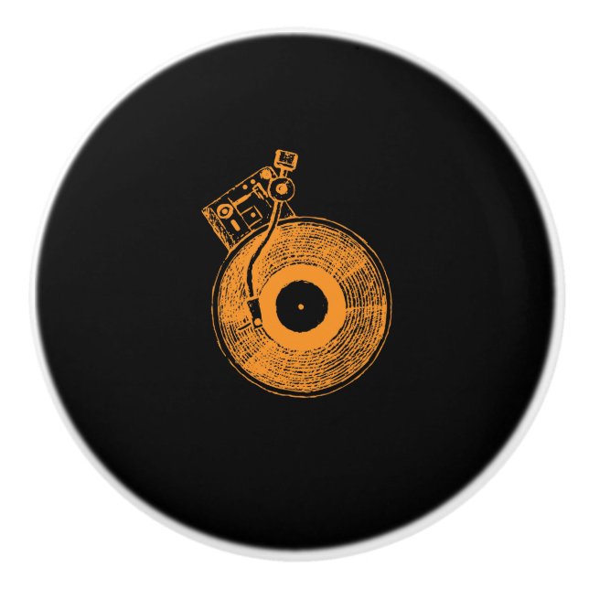 Vinylrekordspieler-Turntable-Musik-Geschenk für DJ Keramikknauf (Vorderseite)