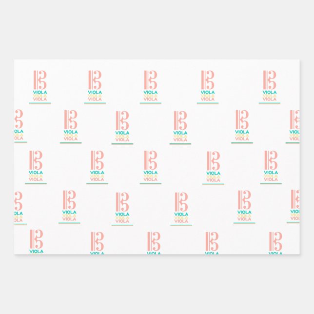 Viola Alto Clef Wrapping Paper Geschenkpapier Set (Vorderseite)