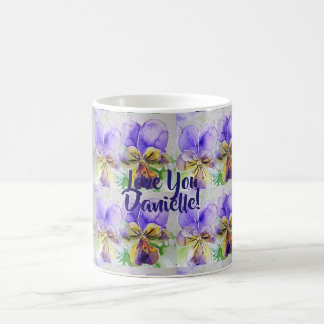 Viola Blume Floral Liebe Ladys Tasse (Mittel)
