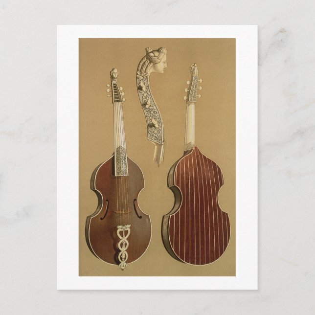 Viola da Gamba, oder Bassviol, von Joachim Tielke  Postkarte (Vorderseite)