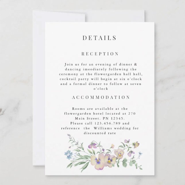 Viola Eucalypt floral Wedding Detail invitation Einladung (Von Creator hochgeladen)