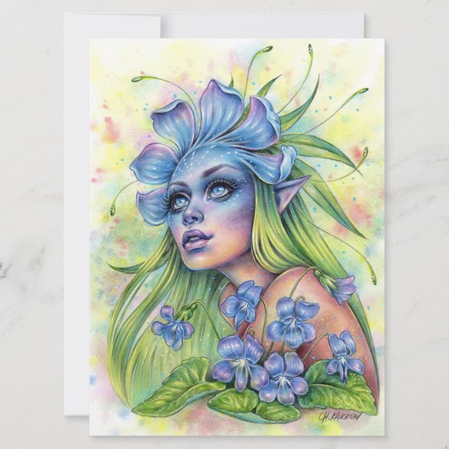Viola Fantasy Blume Fee Verzauberung Kunst-Karte (Vorderseite)