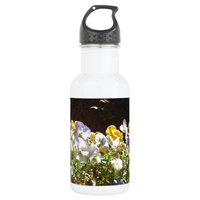 Viola in einer Steinabflussrinne Trinkflasche (Vorderseite)
