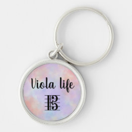 Viola Life Alto Clef Lila Pink Wasserfarbe Schlüsselanhänger
