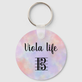 Viola Life Alto Clef Lila Rosa Aquamarine Wasserfa Schlüsselanhänger