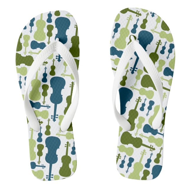 Viola or Violin String Instrument Orchestra Music Flip Flops (Fußbett)