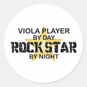 Viola-Rockstar bis zum Nacht Runder Aufkleber