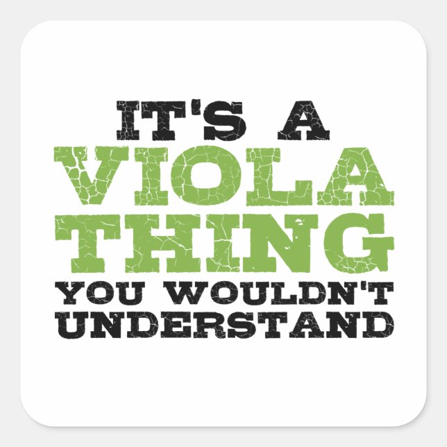Viola Thing Quadratischer Aufkleber (Vorderseite)