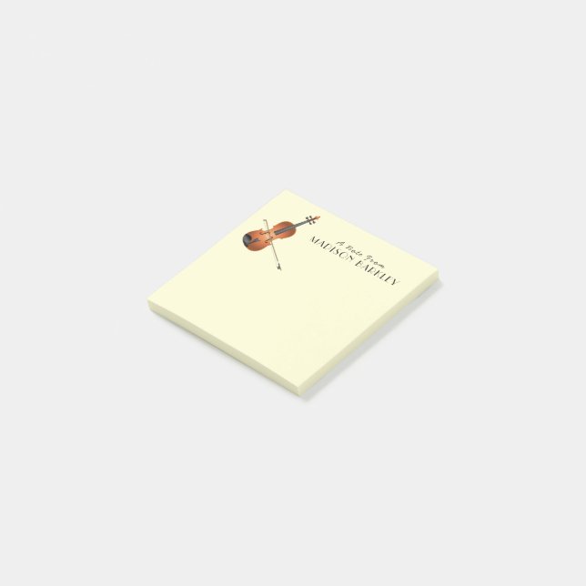 Viola Violin Music Teacher Musiker Post-it Klebezettel (angewinkelt)