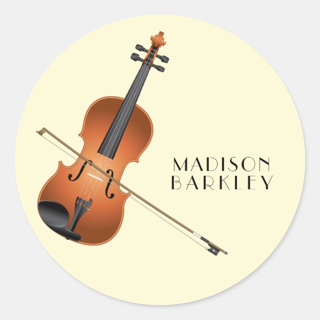 Viola Violin Music Teacher Musiker Runder Aufkleber (Vorderseite)